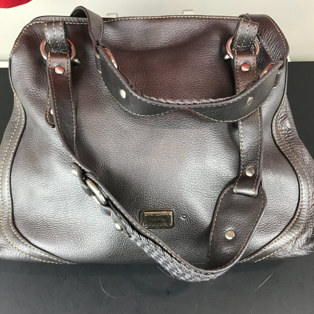 The Sak Silver gray pebbled leather shoulder bag